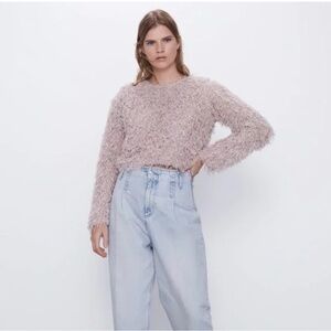 Fuzzy Mauve Zara Pink Top LongSleeve Top